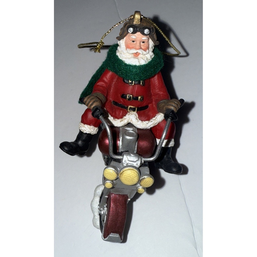Santa Claus Motorcycle Ornament